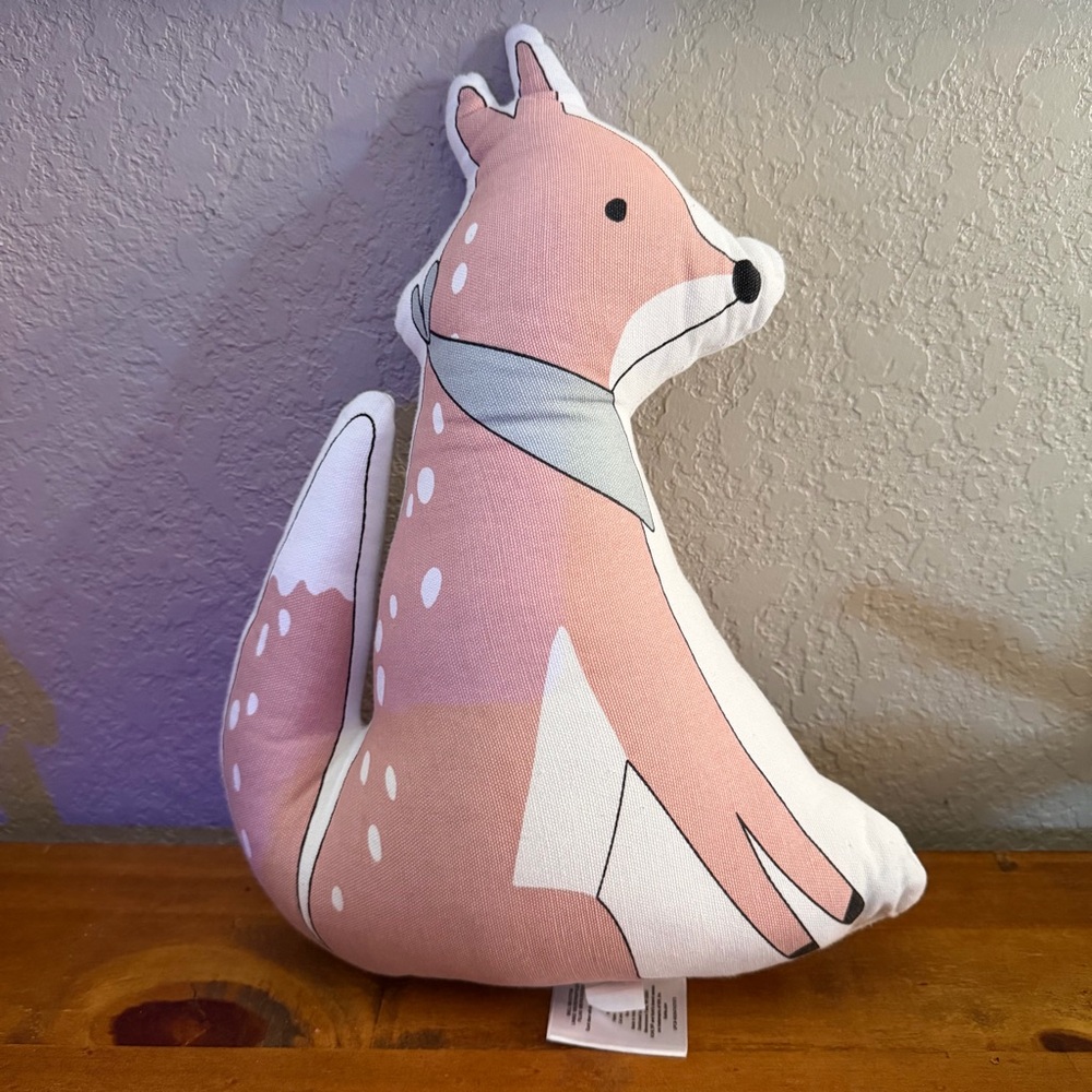 Little Co. By Lauren Conrad Canvas Fox Shaped Decorative Accent Pillow 12x16”
